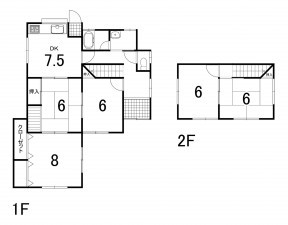 鈴鹿市自由ヶ丘、中古一戸建ての間取り画像です
