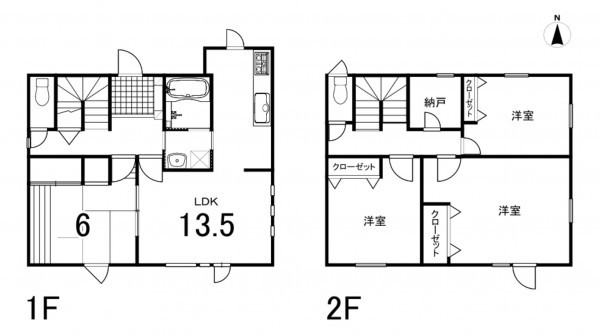 鈴鹿市磯山、中古一戸建ての間取り画像です