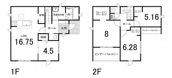 鈴鹿市磯山、新築一戸建ての間取り画像です
