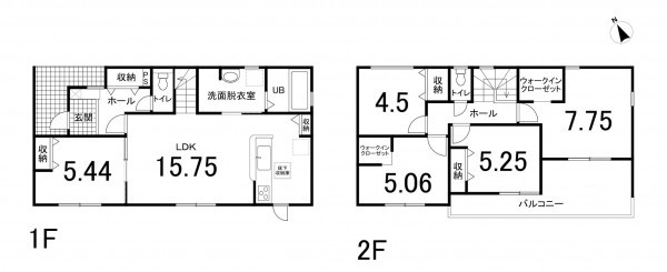 鈴鹿市寺家、新築一戸建ての間取り画像です