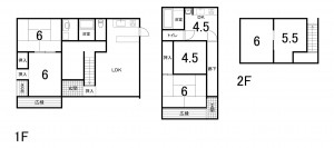 鈴鹿市高塚町、中古一戸建ての間取り画像です