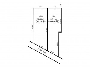 鈴鹿市自由ヶ丘、土地の間取り画像です