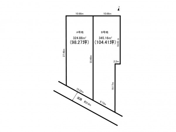 鈴鹿市自由ヶ丘、土地の間取り画像です