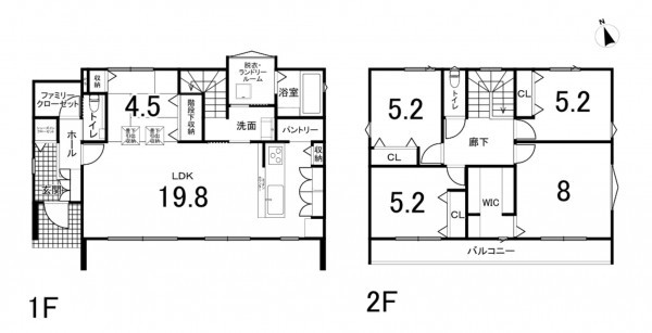 鈴鹿市南玉垣町、新築一戸建ての間取り画像です