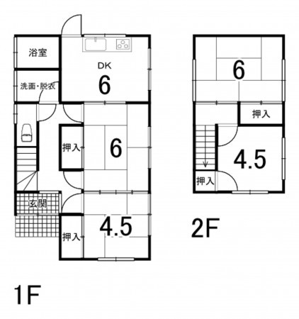 鈴鹿市東玉垣町、中古一戸建ての間取り画像です