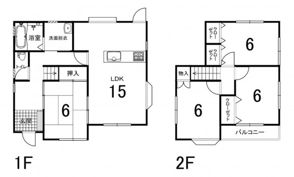 鈴鹿市寺家、中古一戸建ての間取り画像です