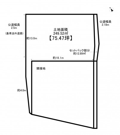 鈴鹿市下大久保町、土地の間取り画像です