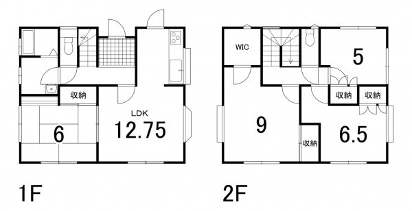 鈴鹿市国府町、中古一戸建ての間取り画像です