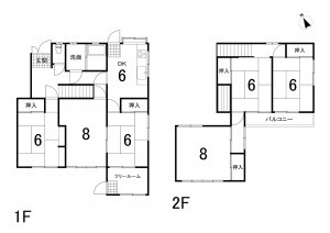 鈴鹿市若松北、中古一戸建ての間取り画像です