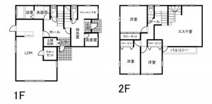 鈴鹿市若松中、収益物件/住宅付店舗の間取り画像です