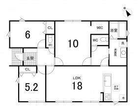 鈴鹿市長太新町、新築一戸建ての間取り画像です