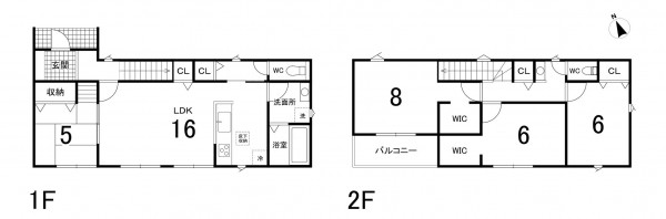 鈴鹿市長太新町、新築一戸建ての間取り画像です