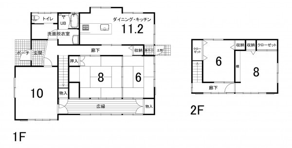 鈴鹿市若松西、中古一戸建ての間取り画像です