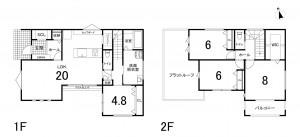 鈴鹿市南玉垣町、新築一戸建ての間取り画像です