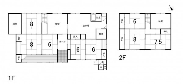 鈴鹿市岸岡町、中古一戸建ての間取り画像です