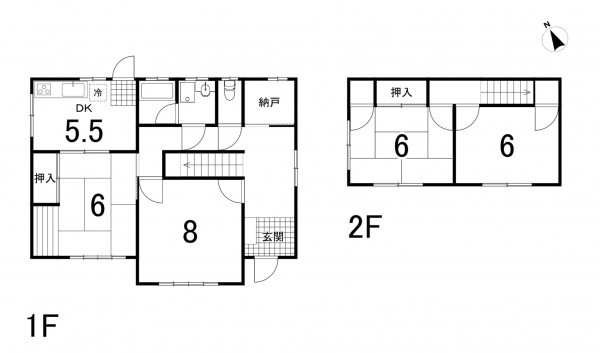 鈴鹿市寺家、中古一戸建ての間取り画像です
