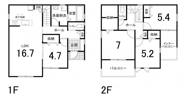 鈴鹿市北玉垣町、新築一戸建ての間取り画像です