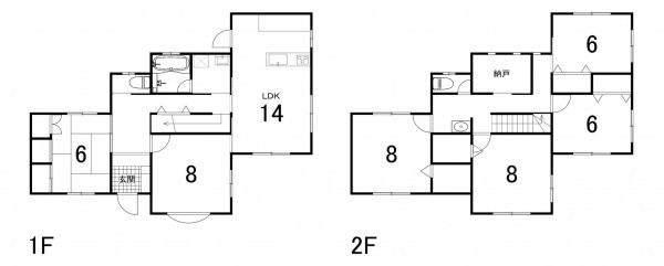 鈴鹿市高岡台、中古一戸建ての間取り画像です