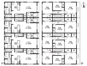 鈴鹿市長太旭町、収益物件/アパートの間取り画像です