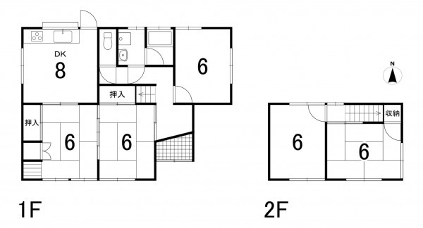鈴鹿市木田町、中古一戸建ての間取り画像です