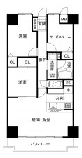 鈴鹿市桜島町、マンションの間取り画像です