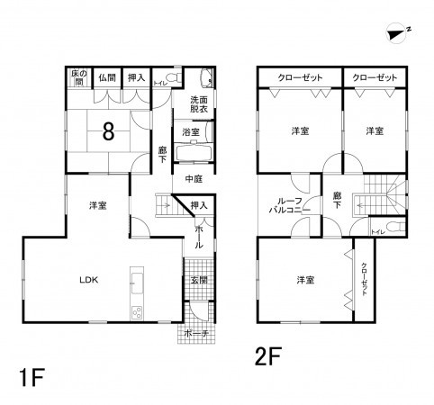 鈴鹿市小田町、中古一戸建ての間取り画像です
