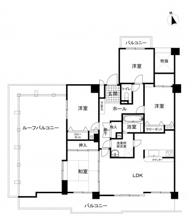 鈴鹿市神戸、マンションの間取り画像です