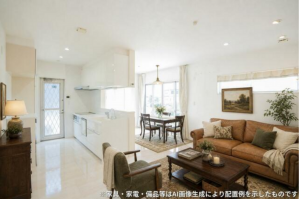 鈴鹿市稲生塩屋、中古一戸建ての居間画像です