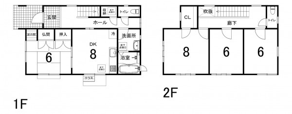 鈴鹿市平田東町、中古一戸建ての間取り画像です