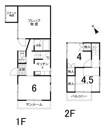 鈴鹿市寺家、中古一戸建ての間取り画像です