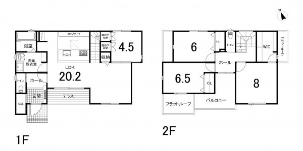 鈴鹿市神戸、新築一戸建ての間取り画像です