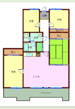 宇部市文京町、マンションの間取り画像です