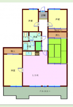 宇部市文京町、マンションの間取り画像です