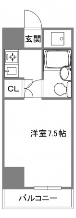宇部市朝日町、マンションの間取り画像です