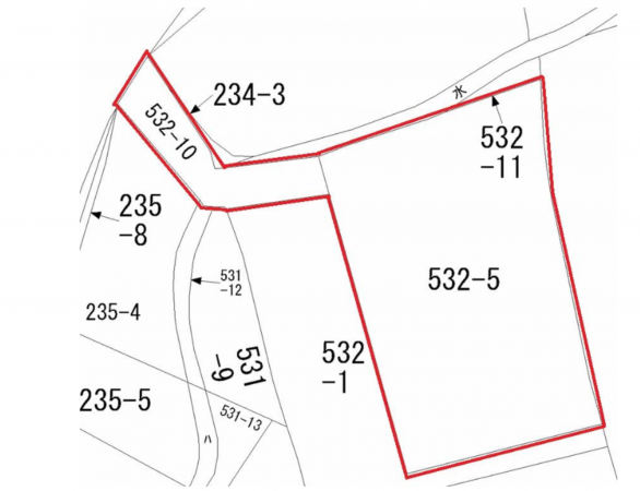 宇部市西小串、土地の間取り画像です