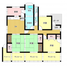 宇部市大字川上、中古一戸建ての間取り画像です