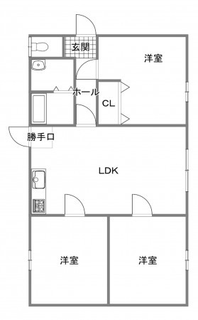宇部市今村北、中古一戸建ての間取り画像です