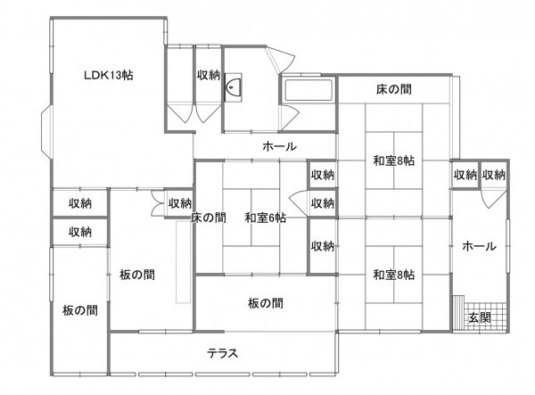 宇部市恩田町、中古一戸建ての間取り画像です