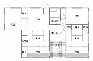 宇部市東梶返、中古一戸建ての間取り画像です