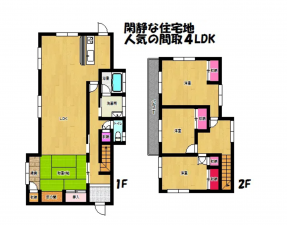 宇部市大字東岐波、中古一戸建ての間取り画像です