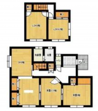 宇部市大字西岐波、中古一戸建ての間取り画像です