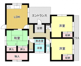宇部市南小羽山町、中古一戸建ての間取り画像です