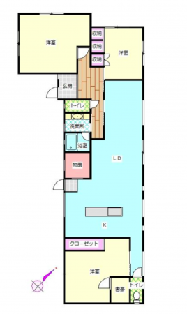 宇部市大字東岐波、中古一戸建ての間取り画像です