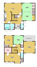 宇部市あすとぴあ、中古一戸建ての間取り画像です
