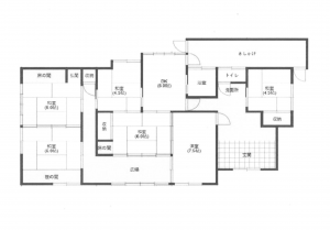 宇部市大字東岐波、中古一戸建ての間取り画像です