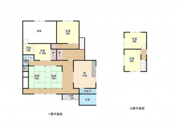 宇部市大字船木、中古一戸建ての間取り画像です