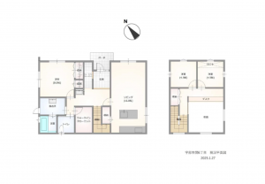 宇部市開、中古一戸建ての間取り画像です