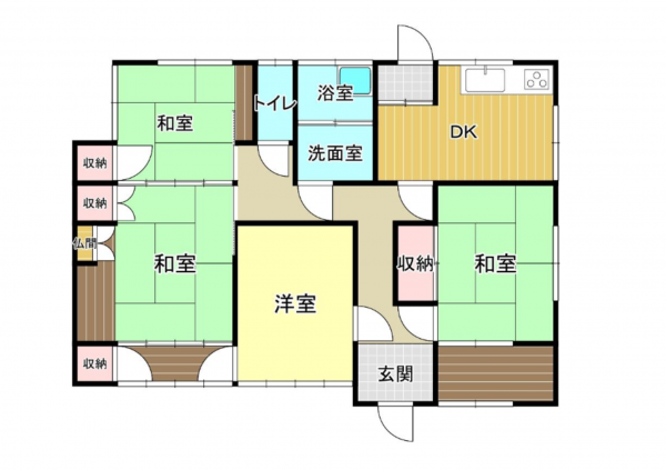 宇部市西宇部北、中古一戸建ての間取り画像です