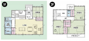 宇部市東梶返、新築一戸建ての間取り画像です