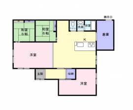 山陽小野田市大字東高泊、中古一戸建ての間取り画像です